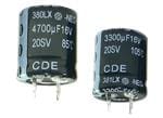 Cornell Dubilier (CDE) 380LX & 381LX Snap-In Aluminum Capacitors
