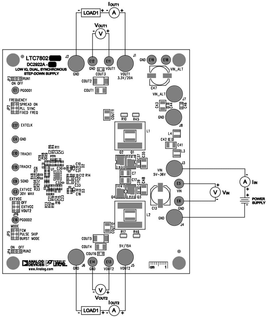 Mechanical Drawing - Analog Devices Inc. DC2922A-A/DC2922A-B Demo Circuits for LTC7802