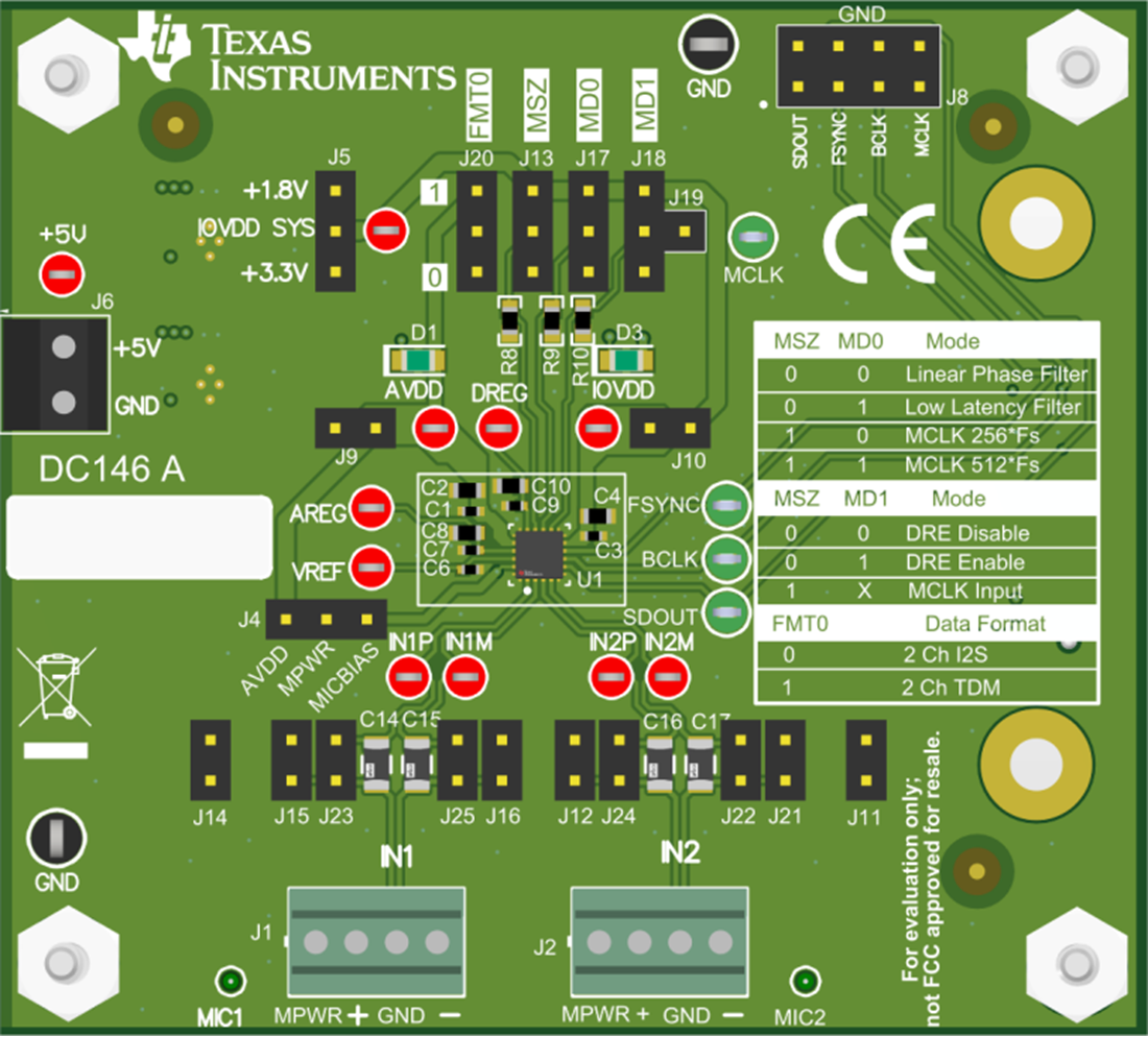 Mechanical Drawing - Texas Instruments PCM182xEVM/PCM182xQ1EVM Evaluation Modules