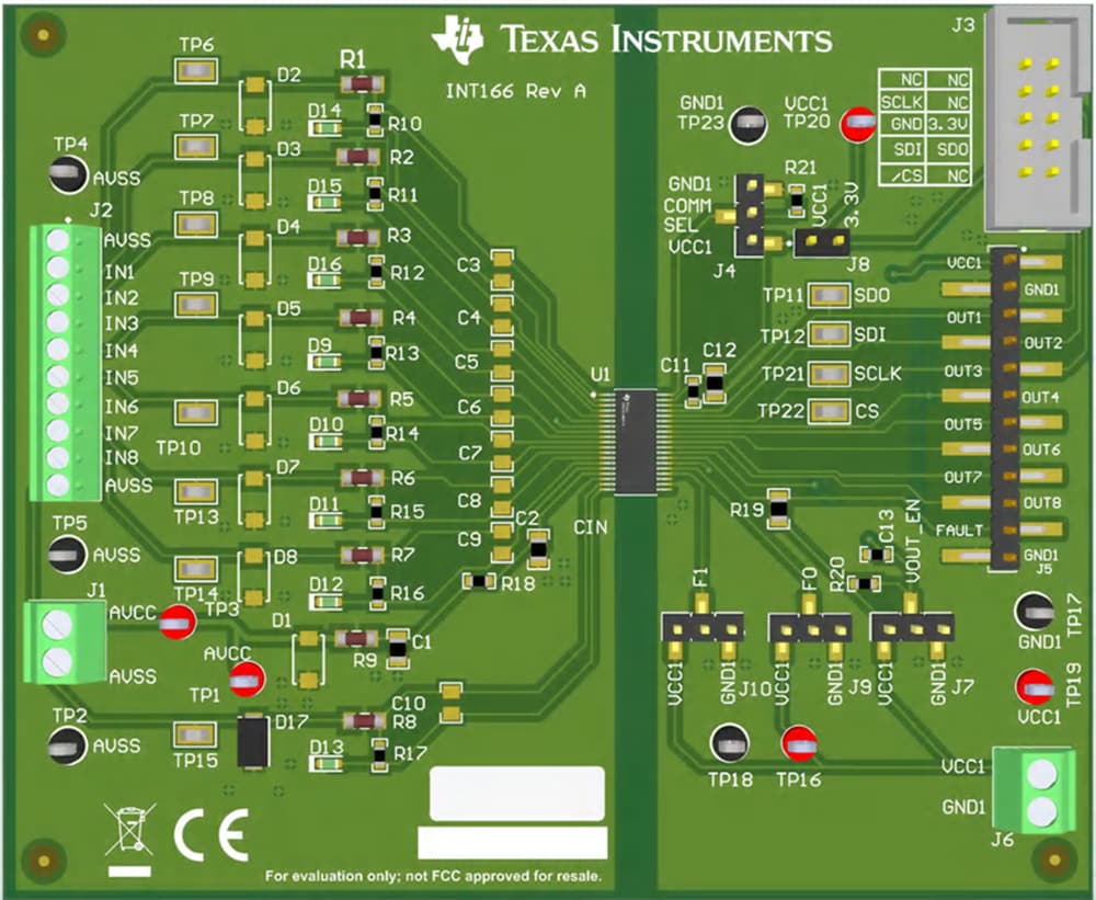 Mechanical Drawing - Texas Instruments ISO1228DFBEVM Evaluation Module (EVM) Mechanical Drawing - Texas Instruments ISO1228DFBEVM Evaluation Module (EVM)