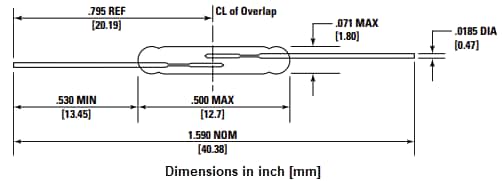 Mechanical Drawing - Littelfuse MATE-12B Reed Switches