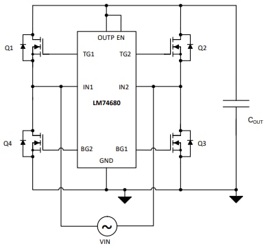 Schematic - Texas Instruments LM74680 Ideal Diode Bridge Controller Schematic - Texas Instruments LM74680 Ideal Diode Bridge Controller